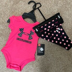 Brand new under armour 0-3 month girls set!